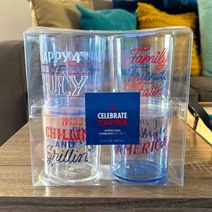 NEW … CELEBRATE TOGETHER “Americana” Set Of 4 Acrylic Tumblers